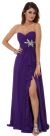 Strapless Long Bridesmaid Dress with Ruffled Side Slit  in alternative picture